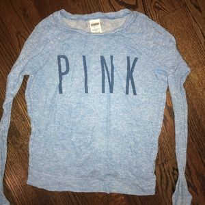 PINK thin blue long sleeve top